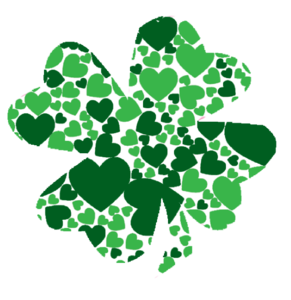 Shamrock With Green Hearts Clip Art